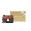 Michael Kors MK Rose Chain Logo Flap Leather Shoulder Bag Medium Women Shoulder Bag Dark-Brown 35T0GXOL2B-200