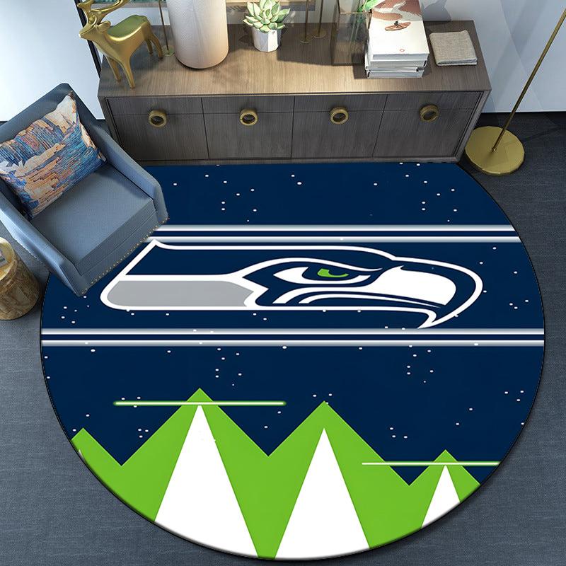 Seahawks Team Spirit Round Rug for Livingroom,Bedroom, Palyroom, Chair Rug, Area rug, Circle Carpet, Large Size Fan Christmas gift