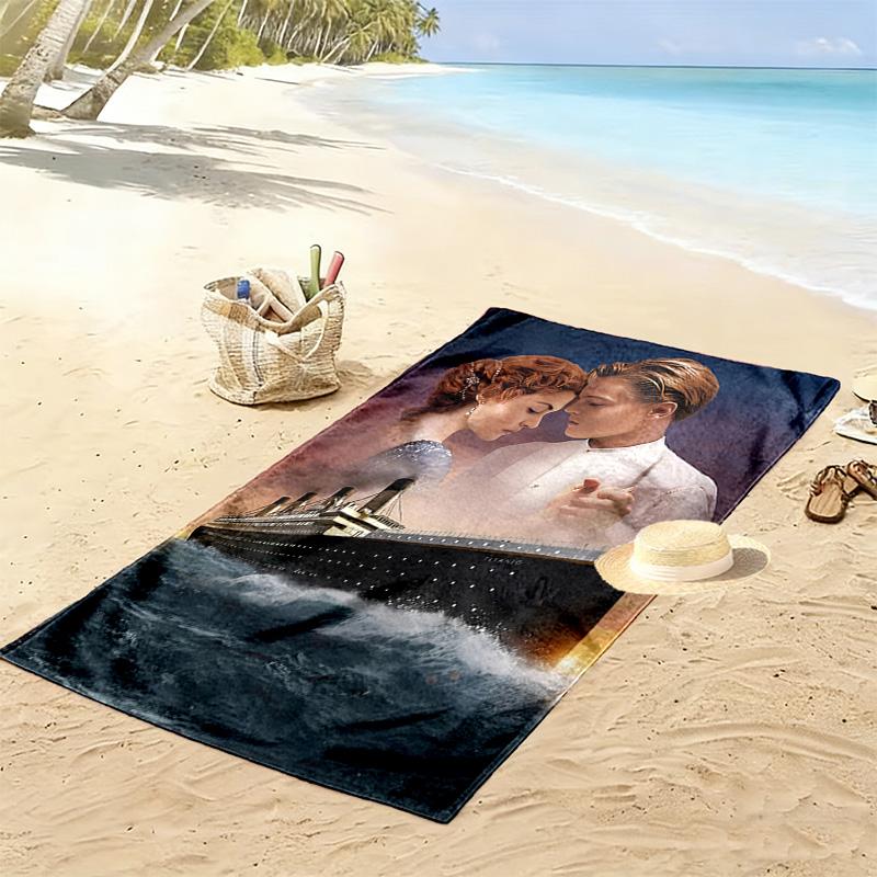 Titanic Print Beach Towel, Large Soft Quick Dry Towel for Beach Camping Swimming