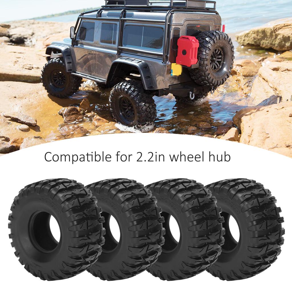 4Pcs Remote Control Rubber Tires Tyres Replacement for SCX10/TRX4/TRX6 1/10 RC Crawler