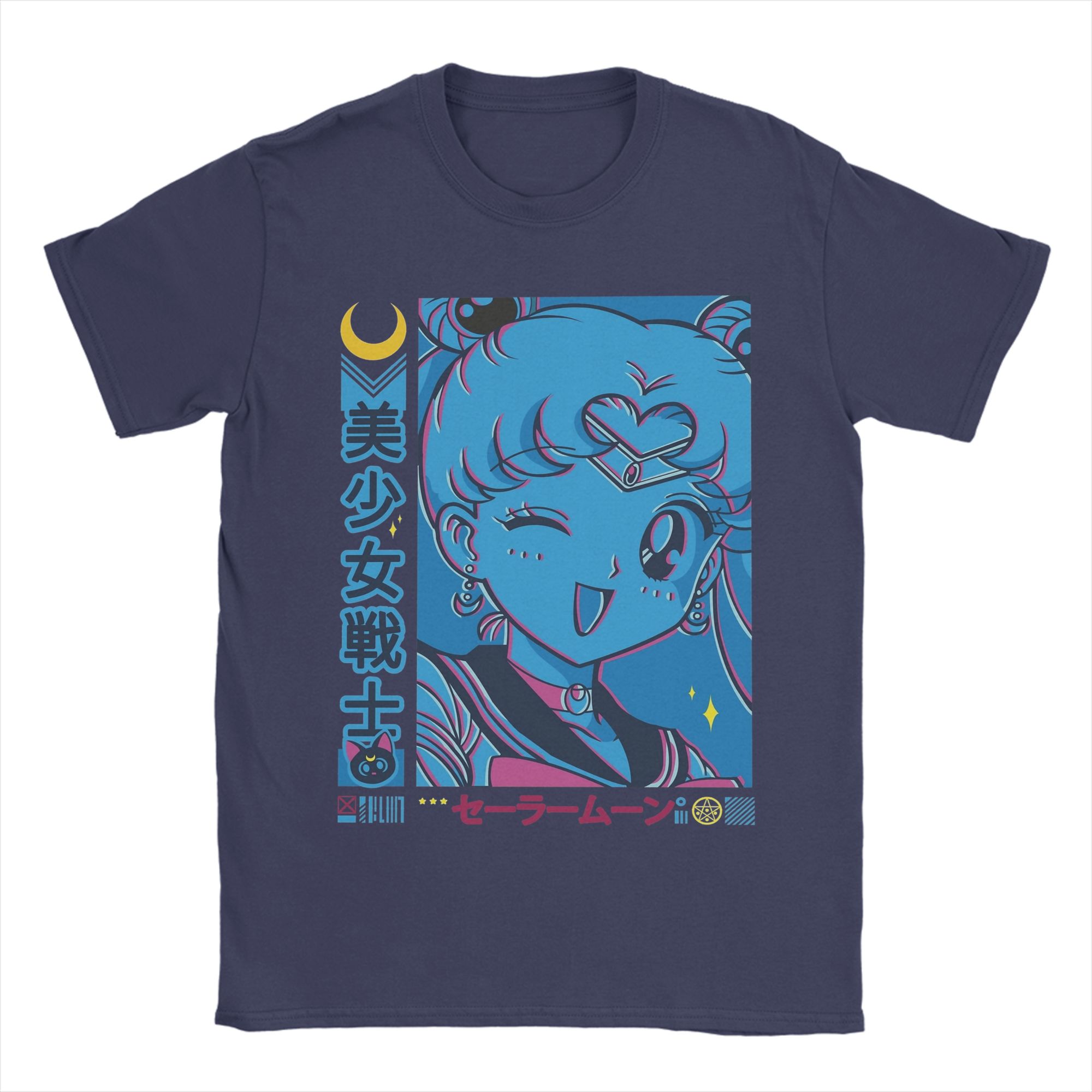 

Unisex TShirt Sailors Moons Crazy Cotton Tees Short Sleeve T Shirt Crew Neck Tops Printed 4XL