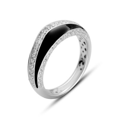 Bague en argent avec oxyde de zirconium, émail, poids du produit 4,32 g (2175612)