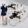 Chunky Sneakers för kvinnor Plattform Mesh Walking Shoes Bekvämt Andas Fritidsmode Lättvikts löparskor Tennisskor med snörning för kvinnor