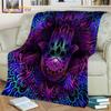 Bule Evil Eye Blanket Hamsa Hand Psychedelic Blanket for Travel Bedding Chair Adult Lightweight Bohemian Style Blanket Tapestry