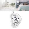 Melting Clock Plastic Retro Decorative Electroplated Metal Paint Desk Table Clock for Office White