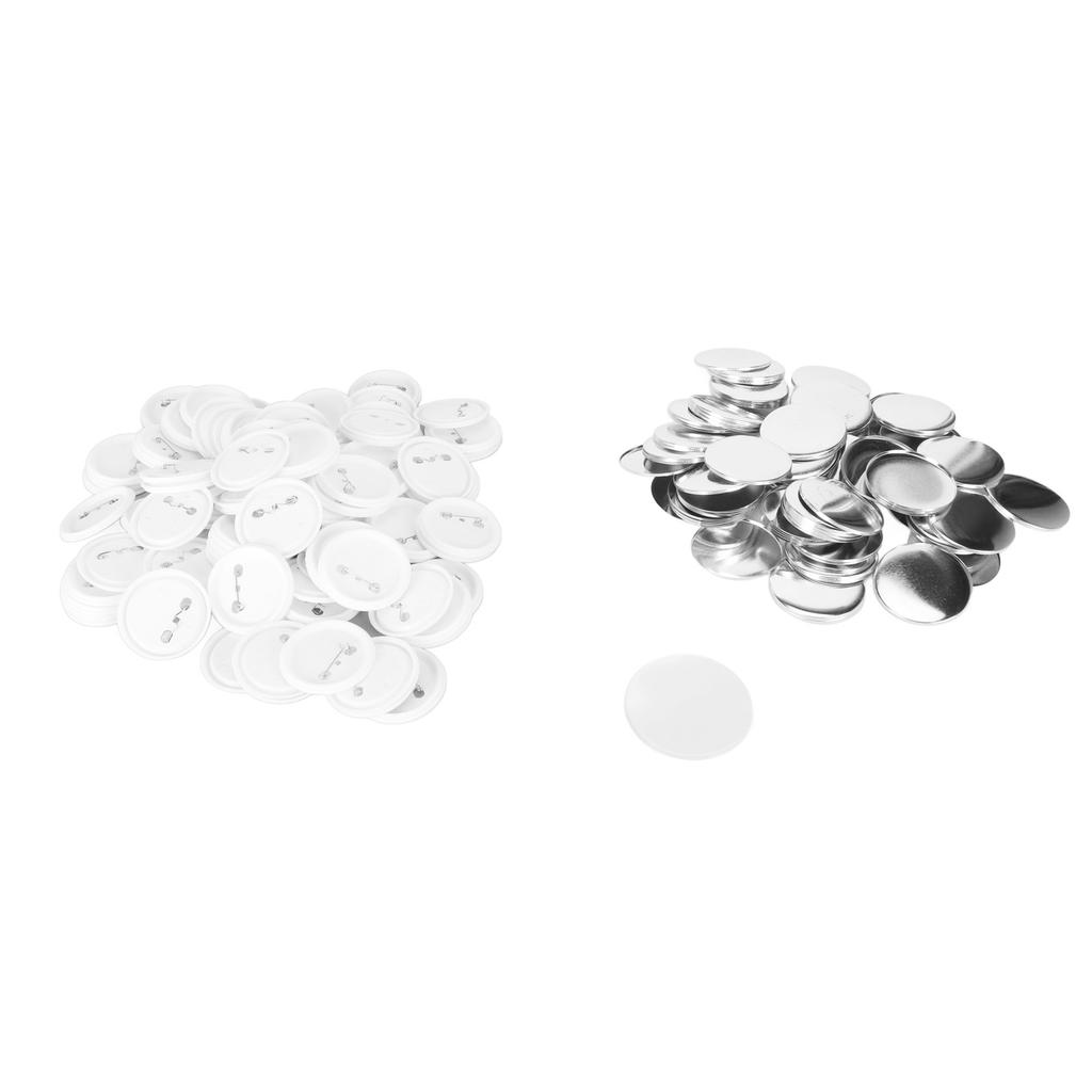 100 Sets Blank Button Badge Parts Set for Button Making Machine DIY Round Shape Rustproof Button Making Supplies 58mm