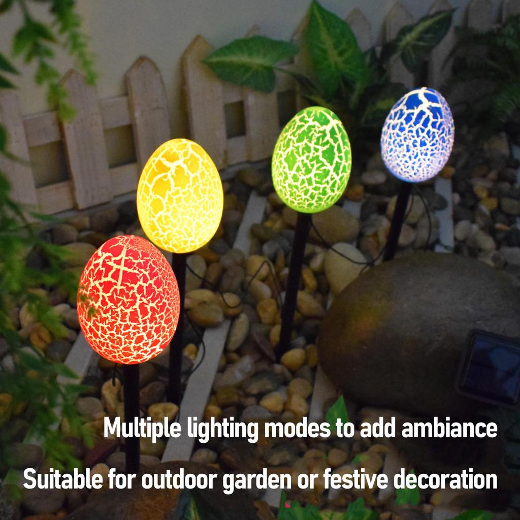 Colorful Egg Solar Light Cracked Eggs Ground Stake Decorative Light for Outdoor Garden Courtyard