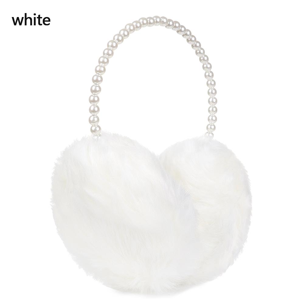 

Модные женские зимние теплые наушники для улицы с жемчужными наушниками, пушистые толстые повязки на голову для шопинга, катания на лыжах, велоспорта, кемпинга