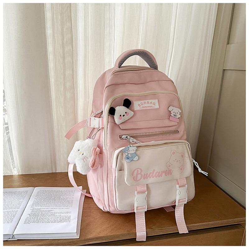 School bag new high-value college style fresh and sweet cute bear backpack junior high school students lightweight large-capacity backpack