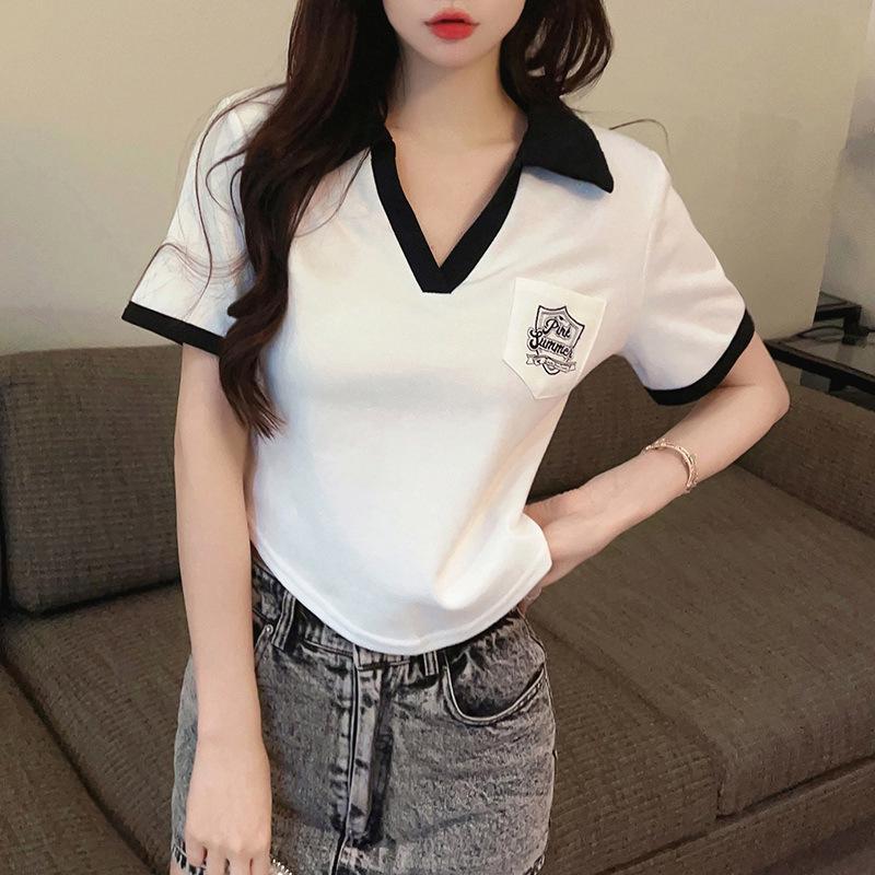 

Women s Chic Loose-Fit Short-Sleeve Polo Top XL