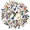 35-50pcs Colorful Hummingbird Stickers Floral Birds Graffiti Sticker Funny Decals Diy Waterproof Motorcycle Laptop Luggage