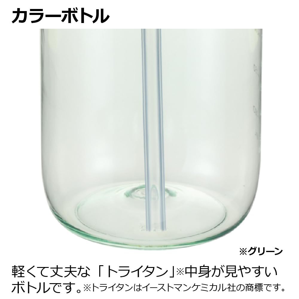 Richell Leak-Proof, Easy-to-Wash Straw Mug, Green, 320ml, for babies 7 months and up. The straw is positioned towards the front, allowing for easy sip