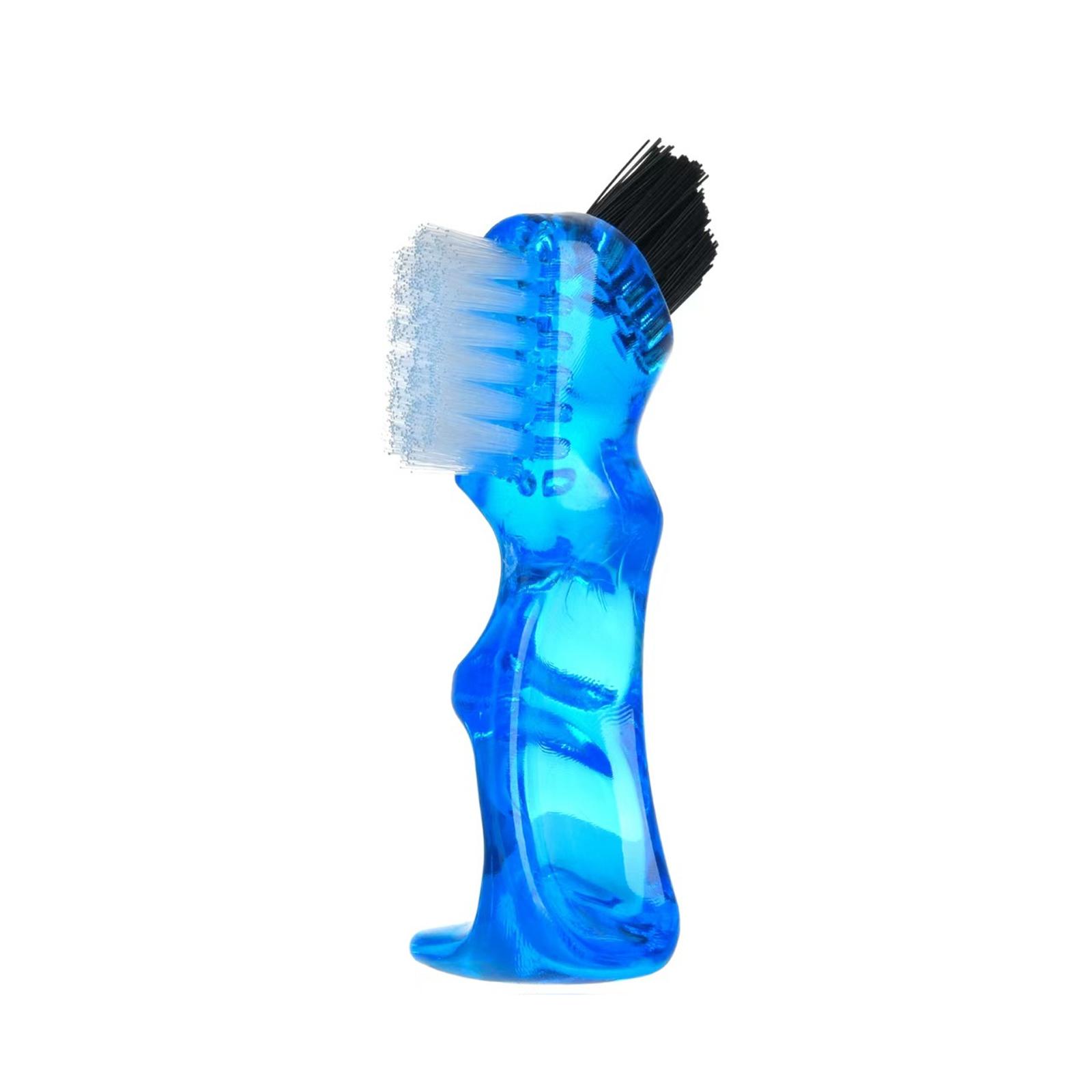 Denture Brush Toothbrush Aligner Cleaner Double-Sided Denture Cleaning Tools One Size синий