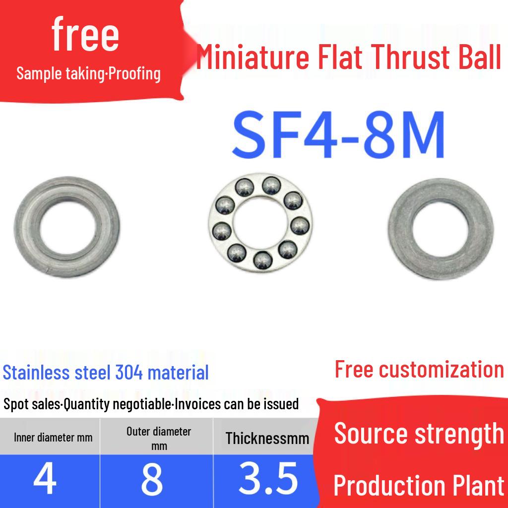 Stainless Steel 304 Miniature Thrust Ball Bearings (ID 2-12mm)