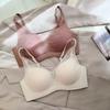 Lace Flocked Underwear Thin Cup Modal Mulberry Silk Lotus Root Powder Cup Comfortable Breathable Adjustment Breast Bra