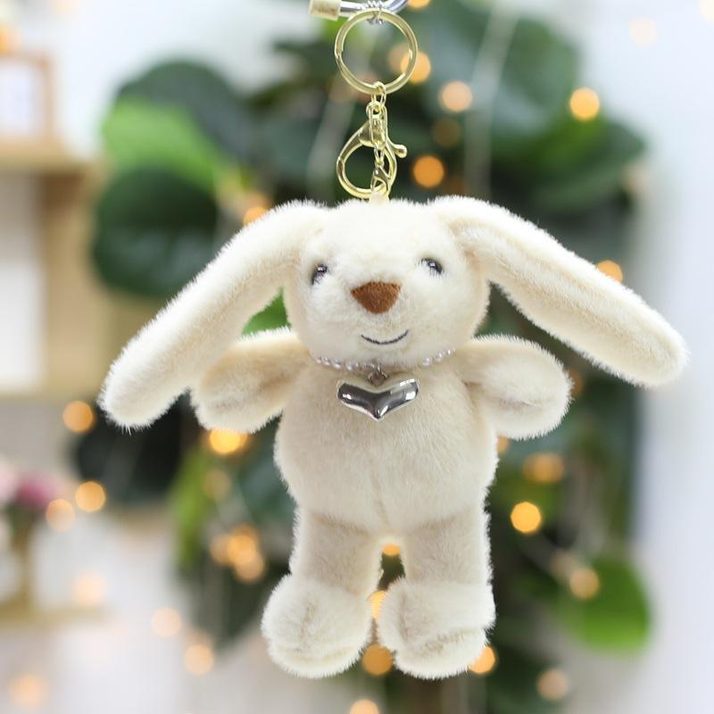 

Мультяшный брелок-подвеска в виде кролика, милая кукла, украшение для подвешивания на школьную сумку, подарок на день рождения, плюшевая игрушка 17cm