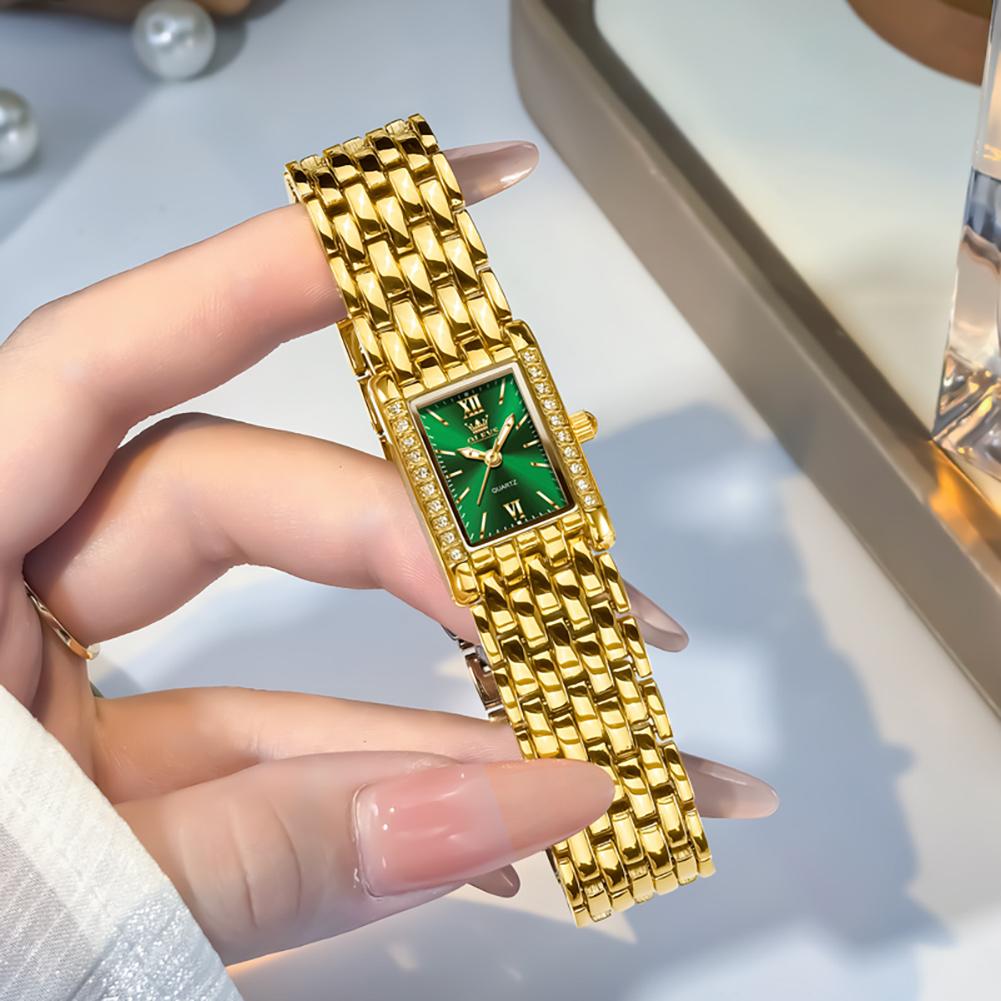 Womens Watches Top Brand Luxury Green Diamond Dial Quartz Watch for Women Waterproof Fashion Wristwatches Relogio Feminino