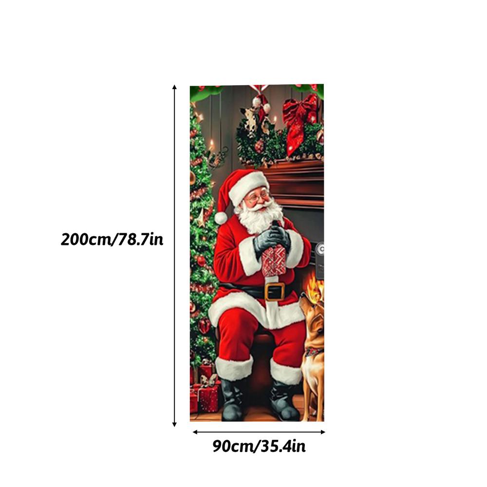 Christmas Door Cover Santa Claus Christmas Party Home Indoor And Outdoor Door Frame Porch Decoration