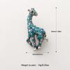 Pinkdudu Vintage Giraffe Brooch Distressed Finish with Blue Rhinestones Whimsical PD1853