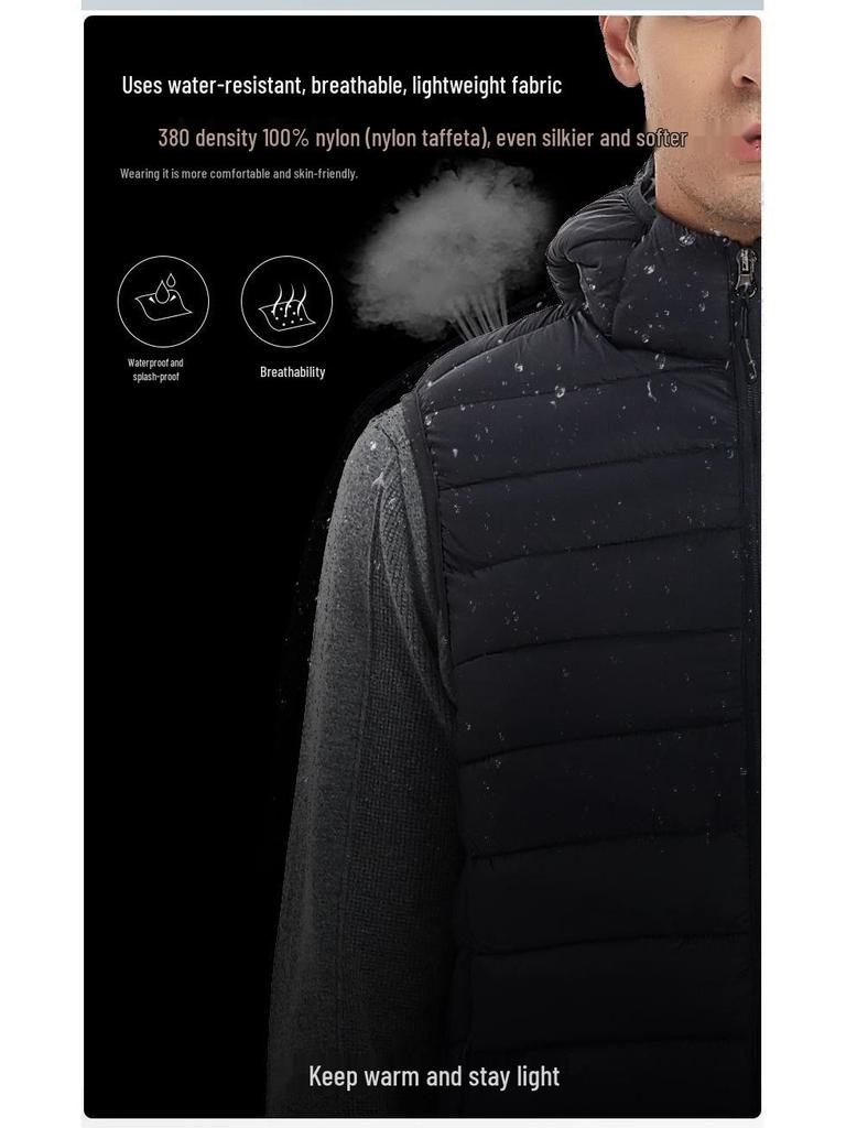 Men's Winter Hooded Down Cotton Vest Waistcoat