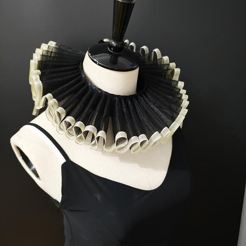 Palace Decorative Ralph Collar Detachable Ruffled Scarf Fake Collar Clown Collar Necklaces Costume Accessory For Pography