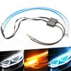 2pcs Car Flexible Strip LED Headlight Sequential Slim Turn Signal Light DRL 60cm