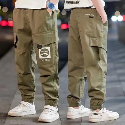 Boys' Overalls Spring and Autumn Models Big Children's Pants Boys' Loose Casual Pants Children's Western Style Pants