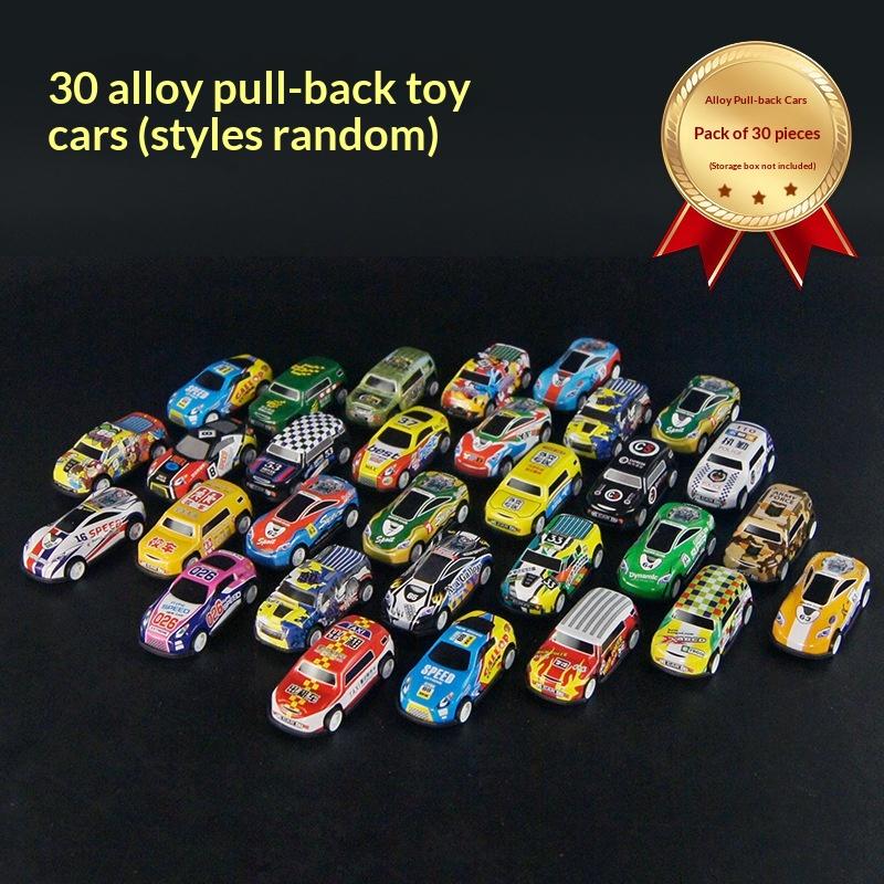 10/30/50Pcs Random Mini Alloy Car Model Diecast Cars Toys With Storage Box Christmas Gift For Kids Sliding Inertia Vehicle Toys