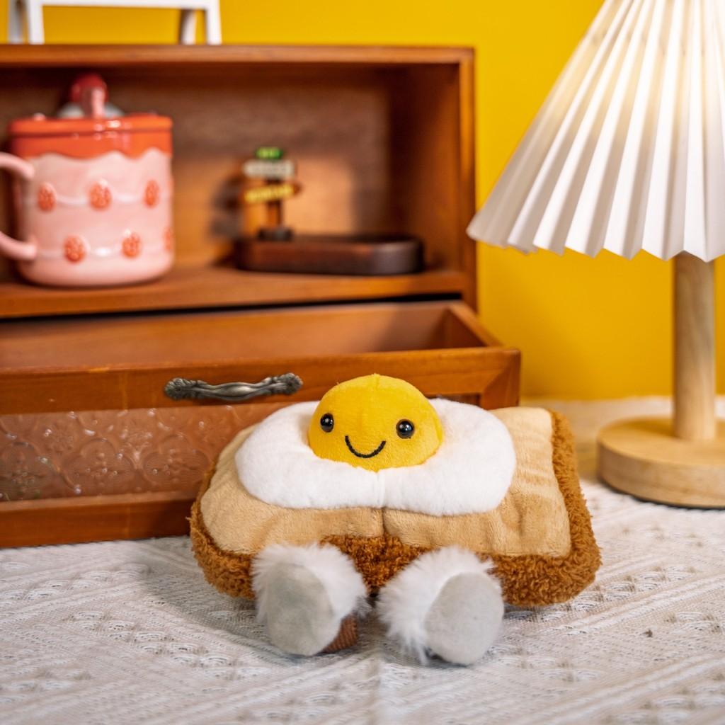 Fried Egg Cute Toast Cartoon Food Plush Toy Doll For Gifts And Room Decoration