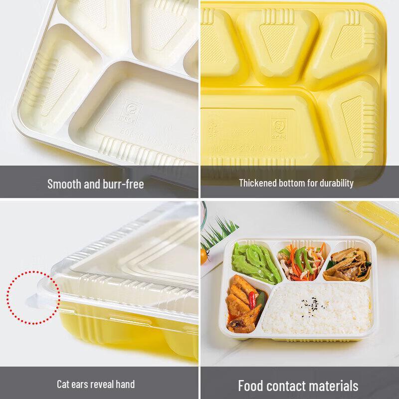 

NHZHIW Disposable 5-Compartment Lunch Boxes
