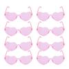 8 Pairs Heart Shaped Sunglasses Love Pink Candy Color Rimless Heart Shaped Sunglasses for Women Pink