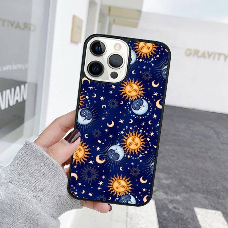 Funny Sun Moon Face Phone Case For iPhone 17 Air 15 16 Cover 11 13 14 Pro Max 12 Plus Max Fundas