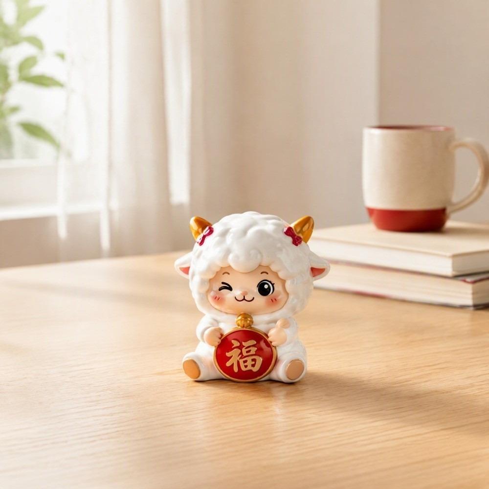 Resin Year of The Goat Ornament Cute Design Mascot Ornament Zodiac Figurines Spring Festival