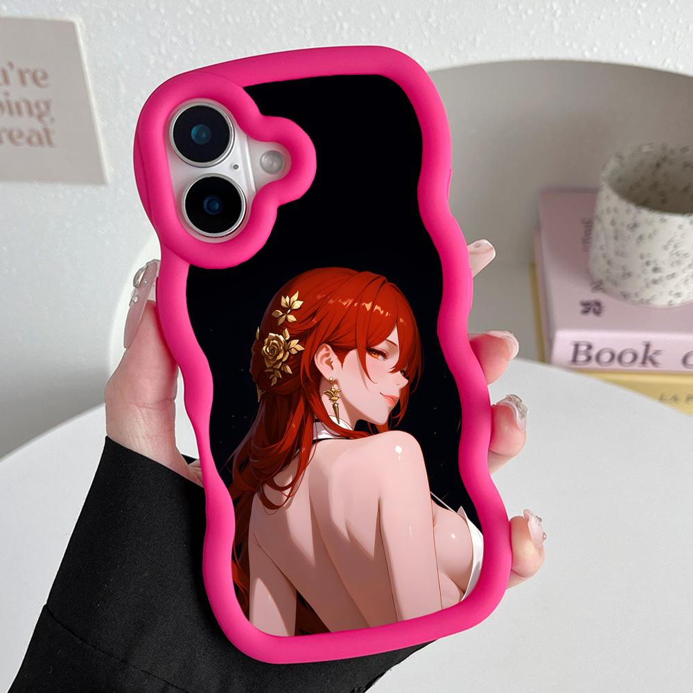 HSR Himeko Wavy Edge TPU Mobile Phone Case for iPhone 17 16 15 14 13 12 11 Air Pro Max Plus Colorful Cover