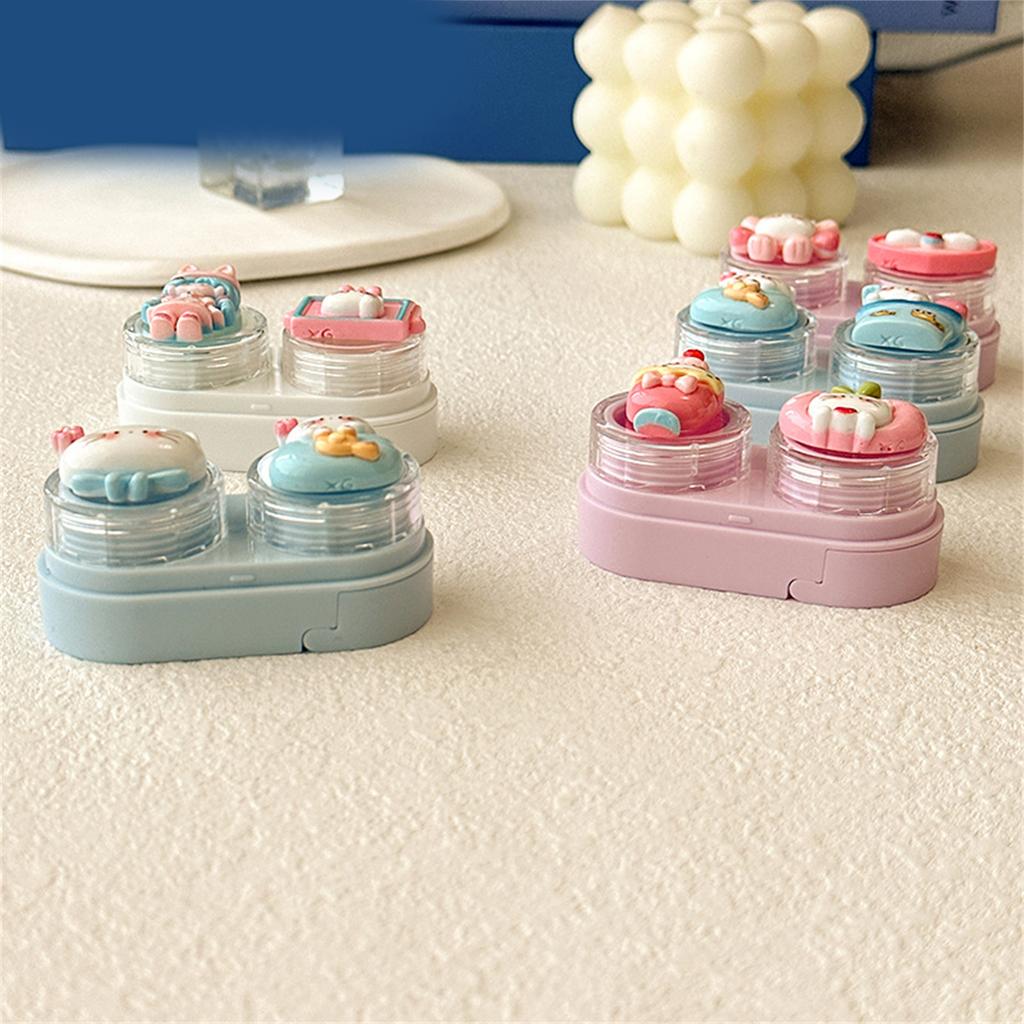 Contact Lenses Case and Removal Tool Compact Size Rubber Eye Lenses Inserter Easy Carry Applies Contacts Safely