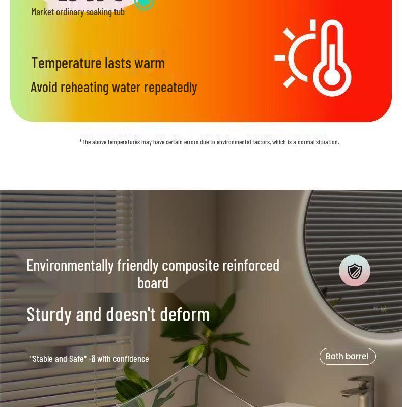 Faltbare tragbare Badewanne für Erwachsene - Groß, isoliert & mehrlagiges gestepptes Design