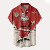 New Summer  Merry Christmas Printing Shirts & Blouses Christmas Gift Reindeer Graphic Christmas Shirt Hawaiian Shirt Men Tops