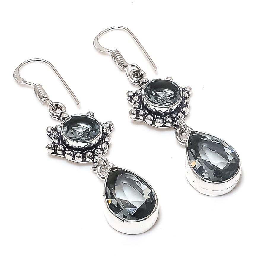 

Натуральный камень черная шпинель, ручная работа, серьга из стерлингового серебра 925 пробы, 2,05 B3k83