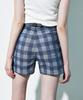 MAGOODGAN Minute 7933 Apron Check Indigo Shorts Hot Pants