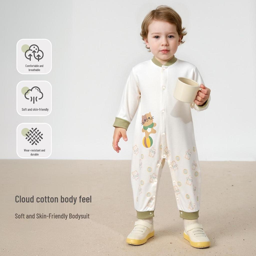 Tongtai Newborn Pure Cotton Baby Bodysuit - Spring/Autumn Jumpsuit Romper