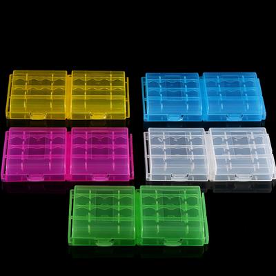 5 Colores Multifuncional Transparente Estuche de Plástico Duro Soporte Caja de Almacenamiento Para Batería AA AAA