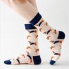 1/5 Pairs Unisex Puppy Print Round Neck Socks Fashionable Animal Soft Comfortable Sweat Absorbing Breathable Cotton Casual Socks