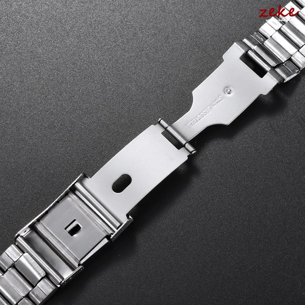 Stainless Steel Watch Band Universal 18mm 20mm 22mm Strap Metal Folding Buckle Bracelet Men's Women's Watch Belt Accessories
