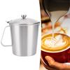Coffee Latte Cup - Thick 304 Stainless Steel Measuring Cup - Milk Frothing Jug with Scale Cover - For Espresso, Latte Art, and Frothing Milk (1000ml W