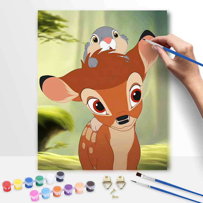 Disney Bambi Thumper Painting Kit Home Bedroom Wall Decor Handmade Gift 20x30cm