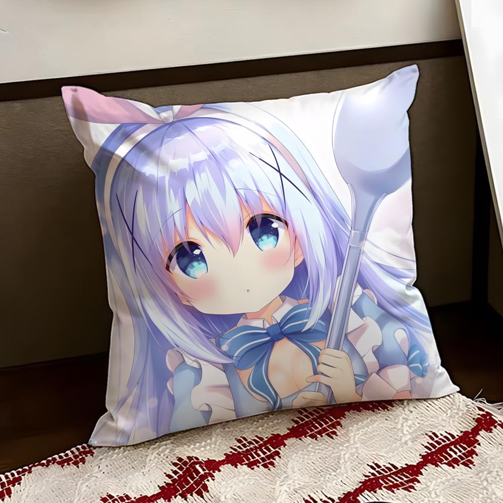 Cute Is the Order a Rabbit Cushion Cover Reversible Soft Durable Pillow Cover Home Car MultiScene Use for Daily Comfort