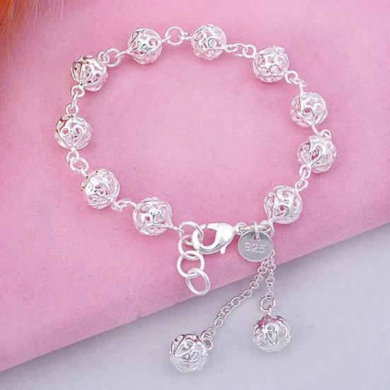 Bracelet de poignet avec pendentif boule creuse de couleur unie pour femmes, bijoux cadeau de fête