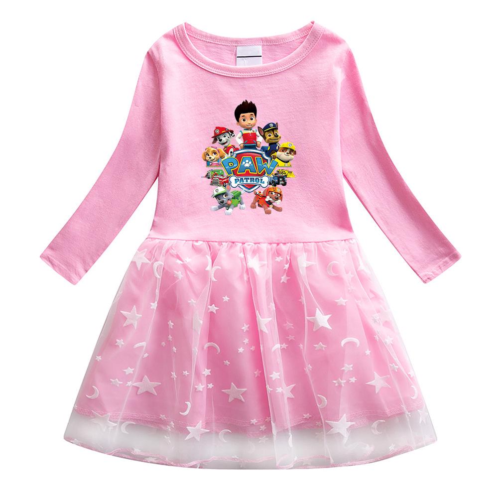 Girls' Stylish Mesh Skirt Long Sleeve Dress - New Spring/Autumn 2022 Fashion