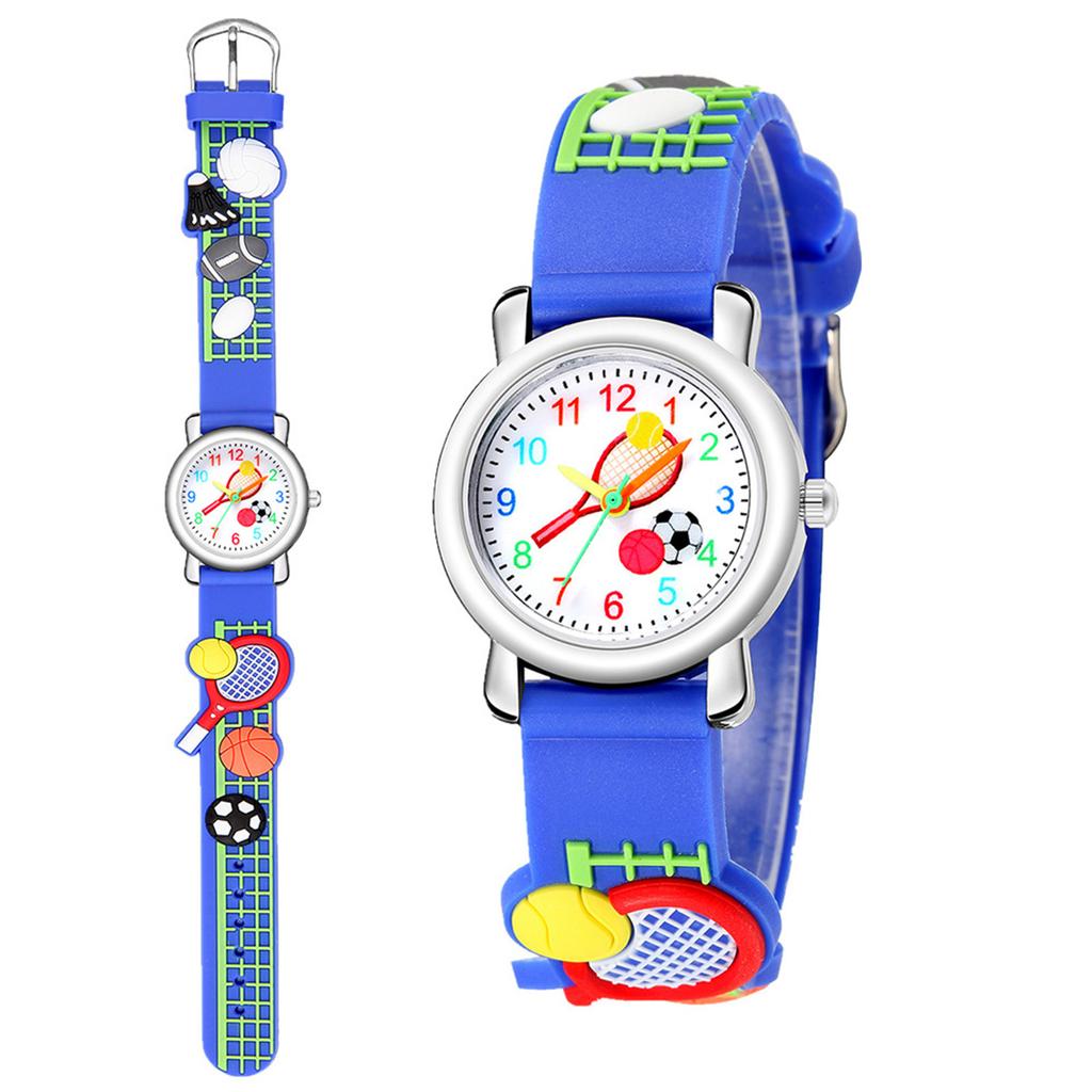 Montre en caoutchouc avec boucle de dessins animés pour enfant, éblouissante, ceinture en maille, à la mode