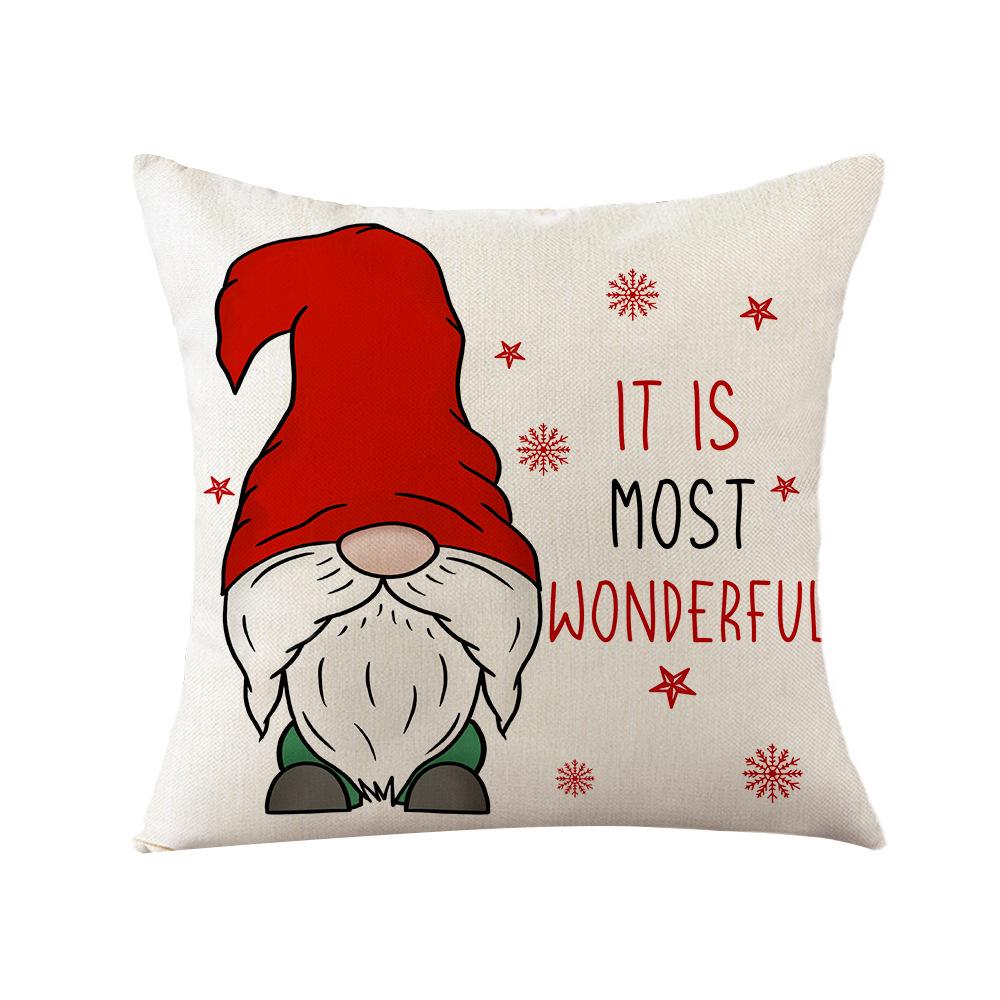 Christmas Pillow Live Linen Printed Sofa Pillow Cover Santa Living Room Cushion Cover